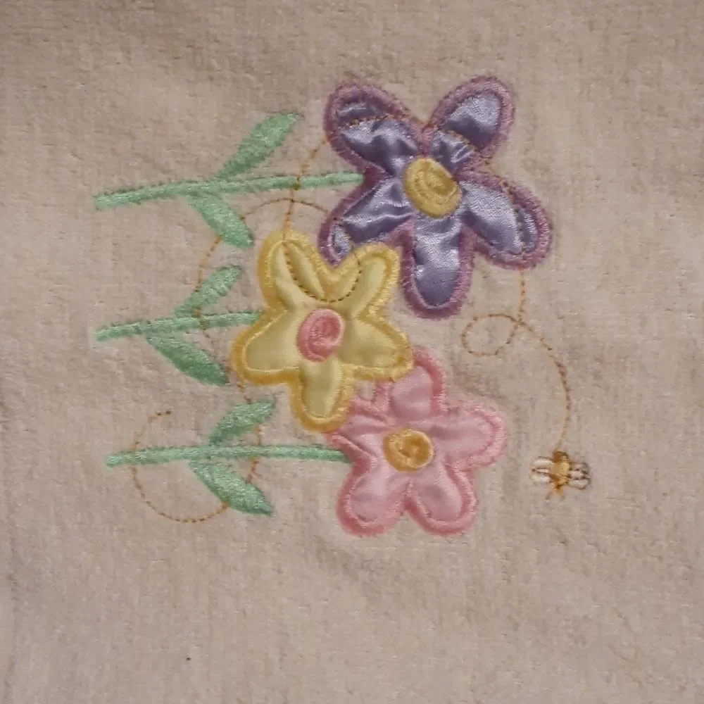 Vintage‎ Cecil Saydah Pastel Floral Embroidered Spring easter hand towels